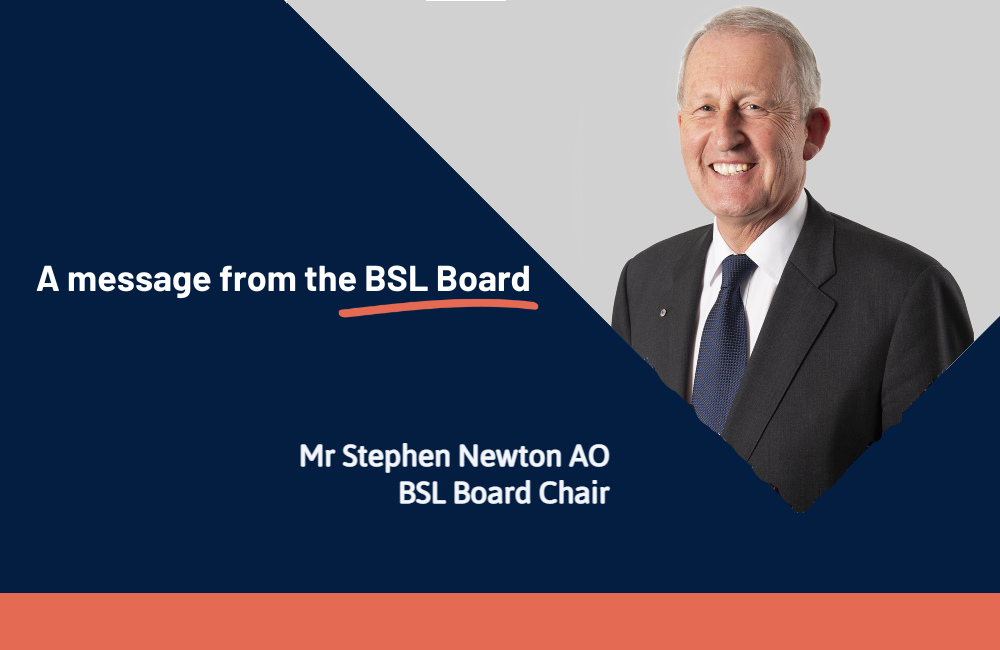 A message from the BSL Board