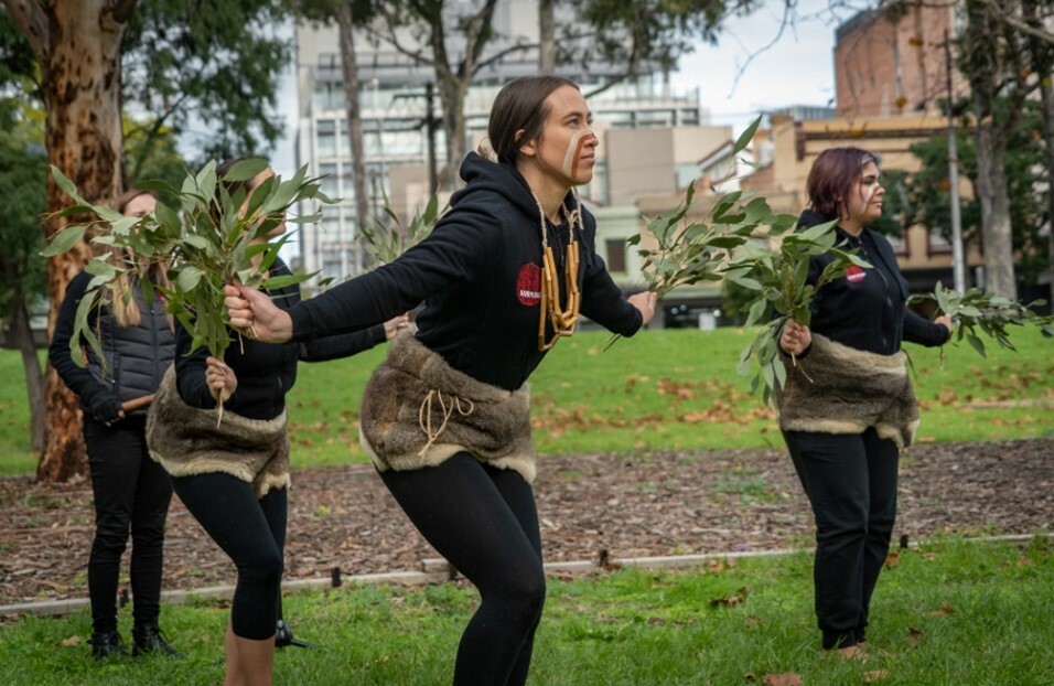 A group of women dancing