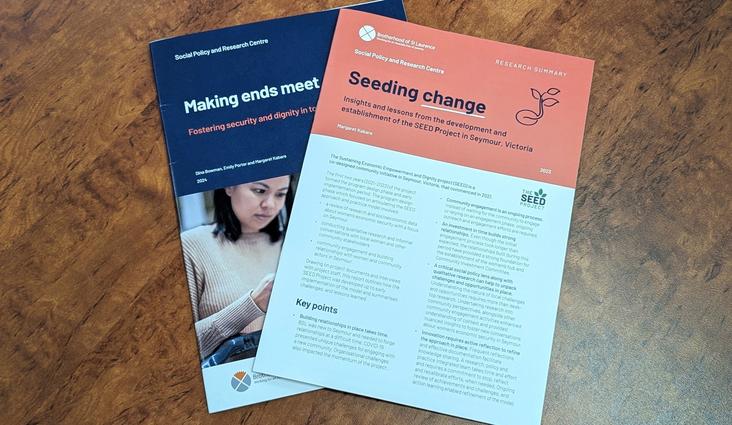 Making ends meet and Seeding change reports