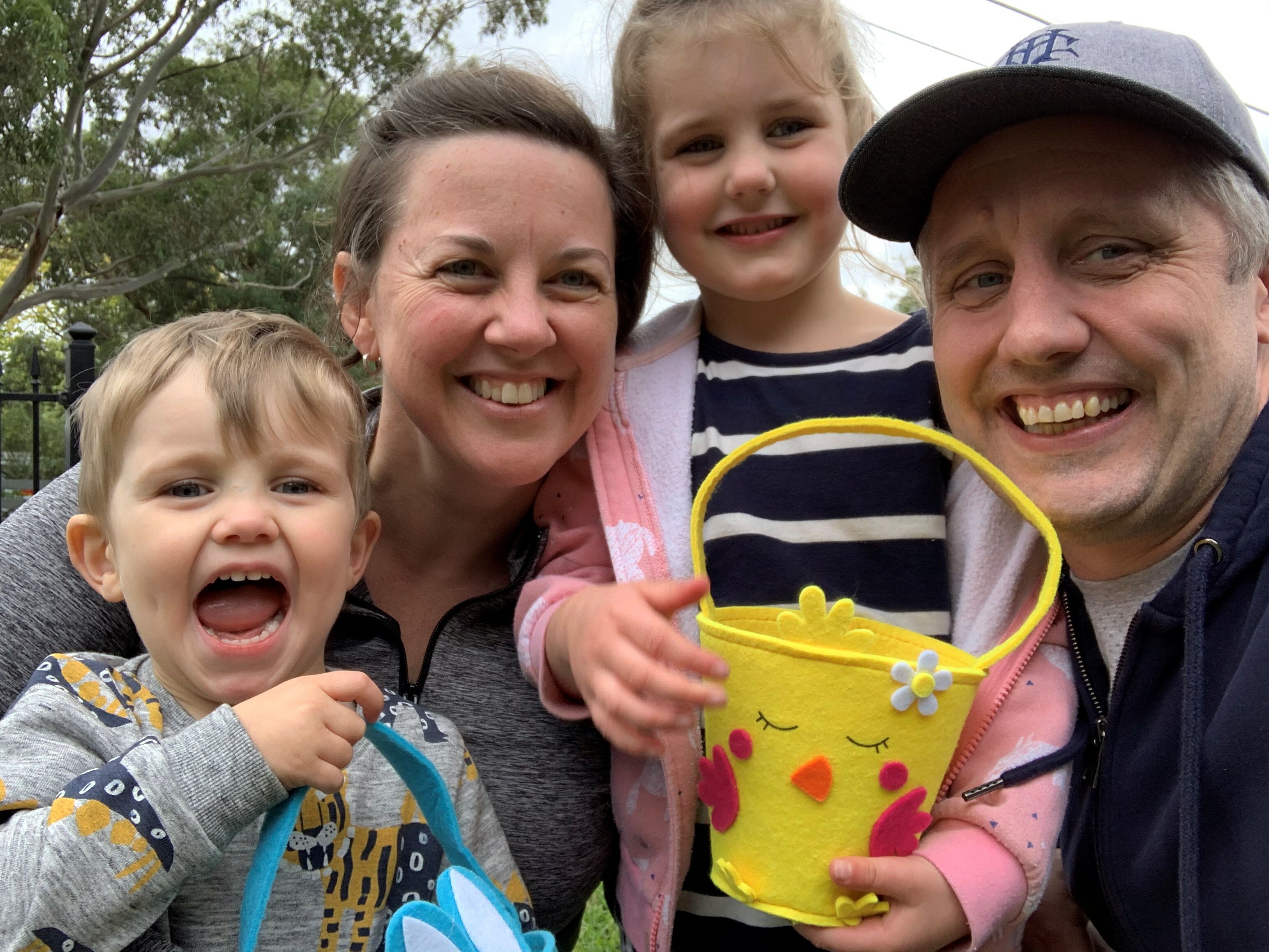 Tracey and her husband Michael with their two children Harry and Eloise.