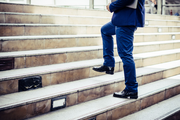 Walking up stairs