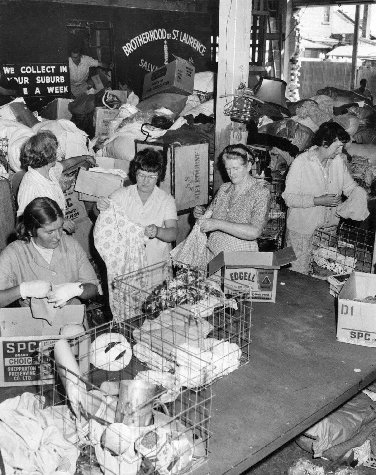 BSL’s donated goods division on Westgarth Street in Fitzroy in the 1960s.