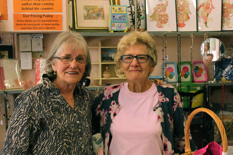 Volunteers Lyn and Dinah in the op shop