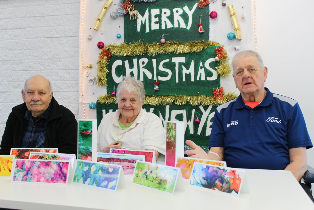 Coolibah members with greeting cards