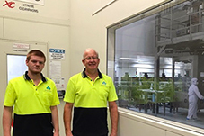 George and Freeman outside the dairy processing room