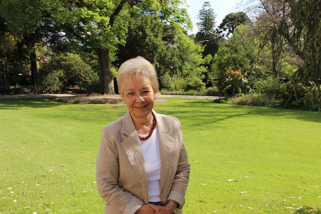 Woman smiling in garden setting
