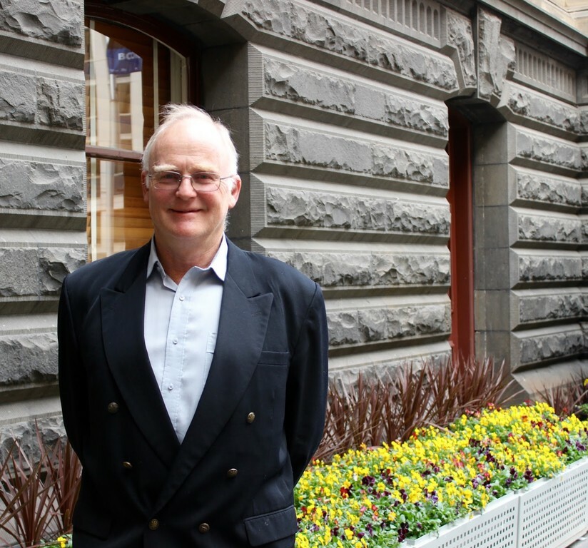 Mike Tucker standing outside Melbourne Town Hall
