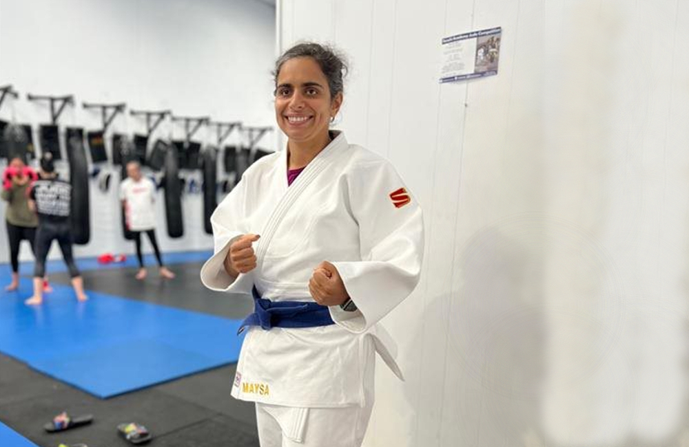 ​Maysa in her judo gi ready to get into the gym.