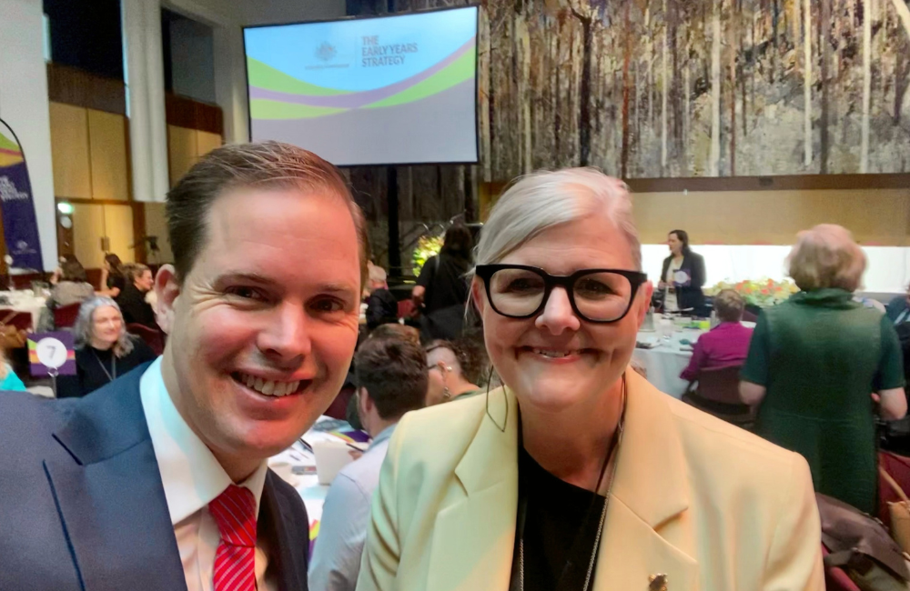 BSL Executive Director, Travers Mcleod, with President at Chief Executive Women, Sam Mostyn.