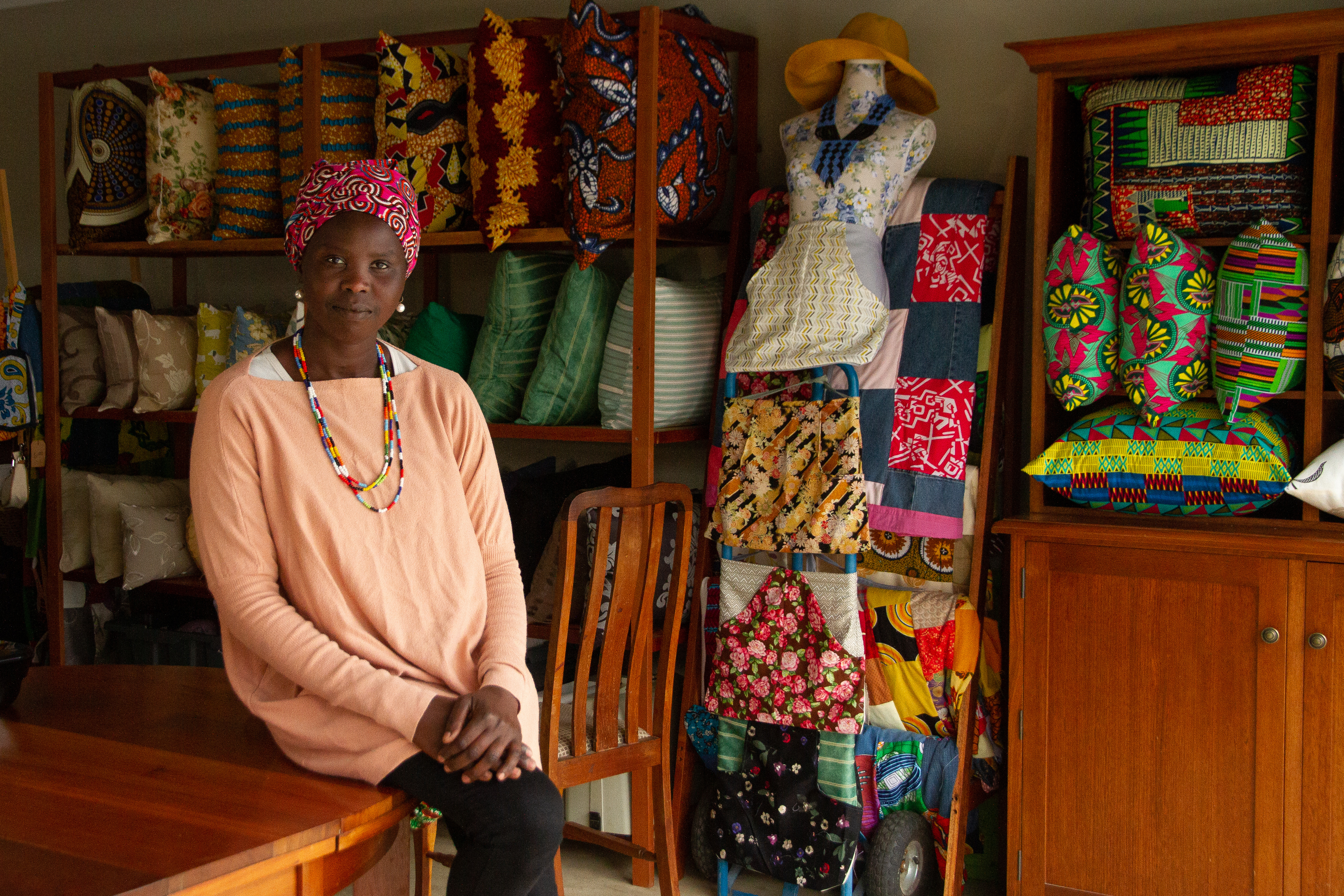 Above: BSL Stepping Stones to Small Business graduate and founder of A TUK, her homewares and fashion accessories business. Photo reproduced by permission of the Australian Broadcasting Corporation – Library Sales Rhiannon Stevens © 2021 ABC