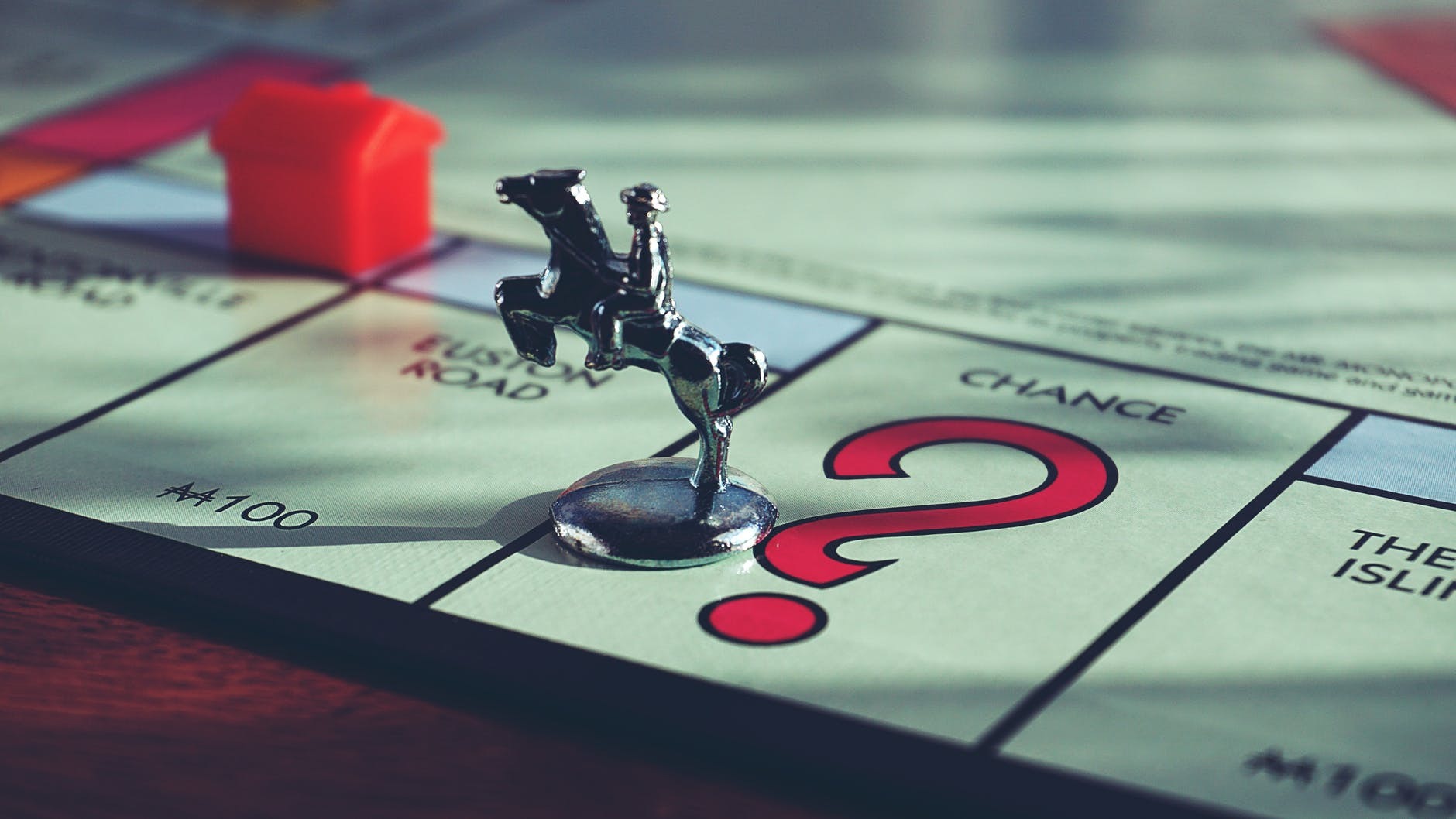 Close up of Monopoly board showing Chance
