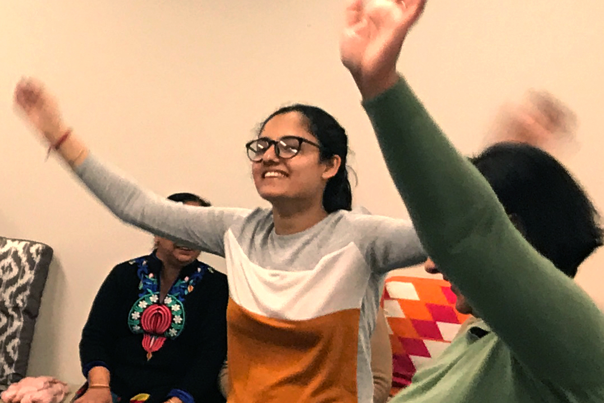 Family violence program participants having fun