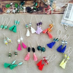 Display of Kelkay Jewellery tassled earrings